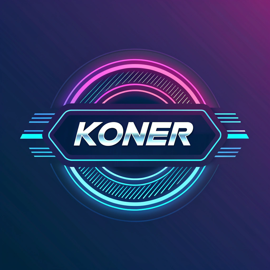 AI generated image by Red Panda AI: создать логотип koner в стиле технологии будущегш