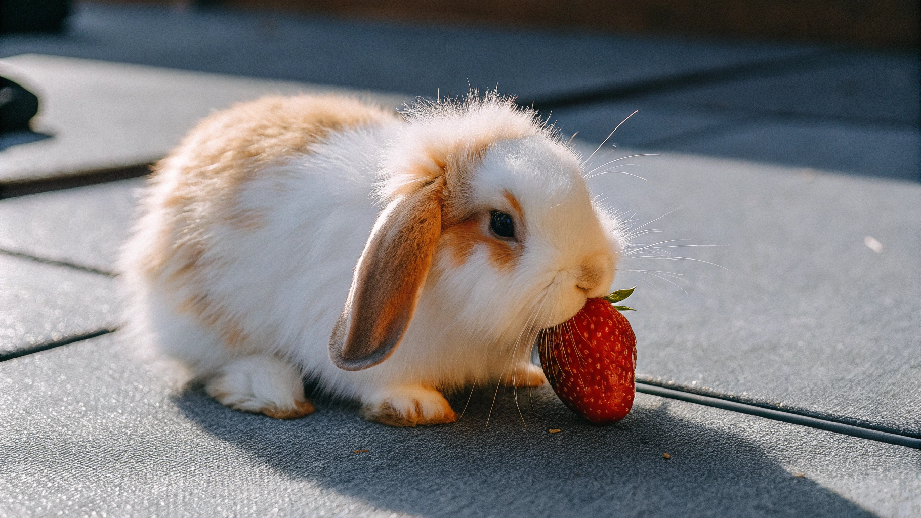 AI generated image by Red Panda AI: "An extremely adorable tiny baby bunny with pure white fluffy fur, oversized floppy ears, and big sparkly eyes, sitting on soft grass while carefully eating a large red strawberry that's almost as big as its head. The bunny has the sweetest round face, pink button nose, tiny paws, and extra fluffy cheeks. Its expression is innocent and gentle, with long delicate eyelashes. The bunny's fur is exceptionally soft and downy, like cotton candy, with little tufts that gently move in the breeze. Natural sunlight creates a soft, warm glow around its silhouette, highlighting its pure white fur. The tiny bunny occasionally wiggles its little nose and twitches its whiskers while taking small bites of the strawberry. Cinematic 8K quality, shot with shallow depth of field to create dreamy bokeh effect, super detailed fur rendering. The scene has a heartwarming, innocent quality that emphasizes the bunny's utterly adorable nature."
딸기의 앞부분을 먹어야 해