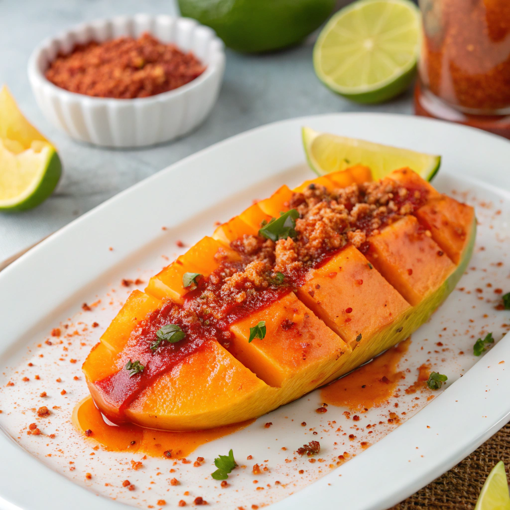 AI generated image by Red Panda AI: mango con chamoy