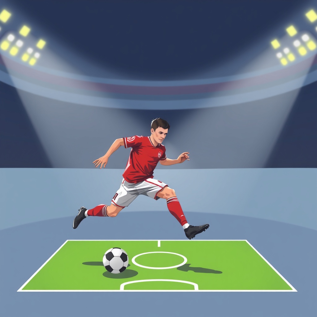 AI generated image by FLUX.1-schnell: Et le ballon de foot en arrière plan