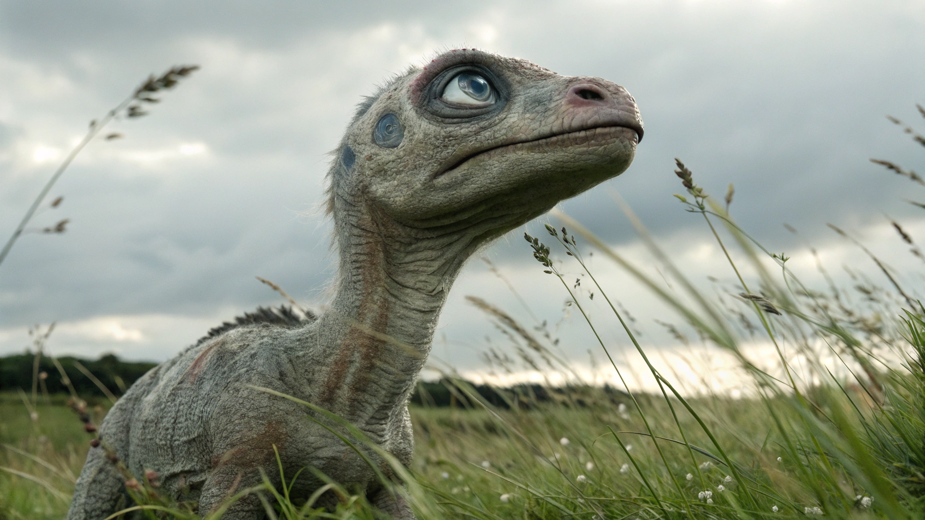 AI generated image by Red Panda AI: Quiero una imagen de un dinosaurio bebé llorando