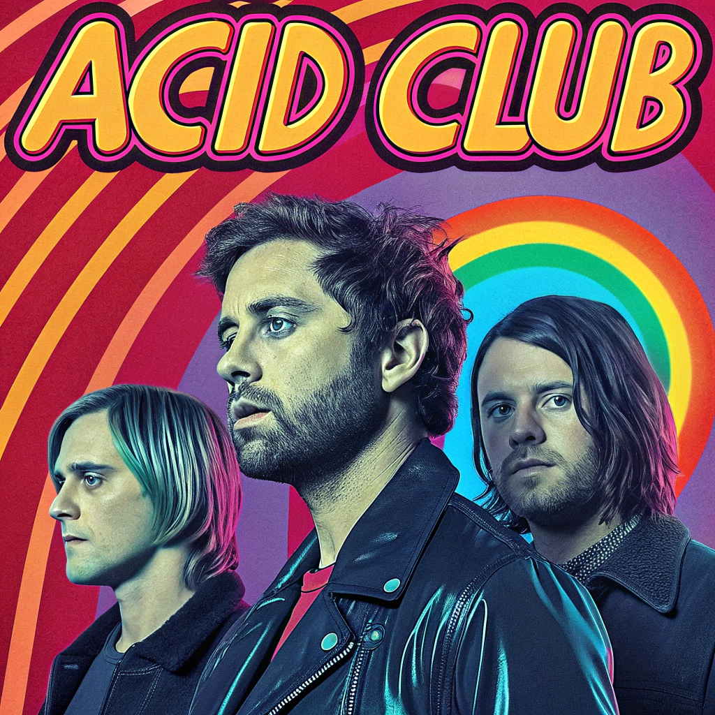 AI generated image by Red Panda AI: portada de disco que diga aciid club