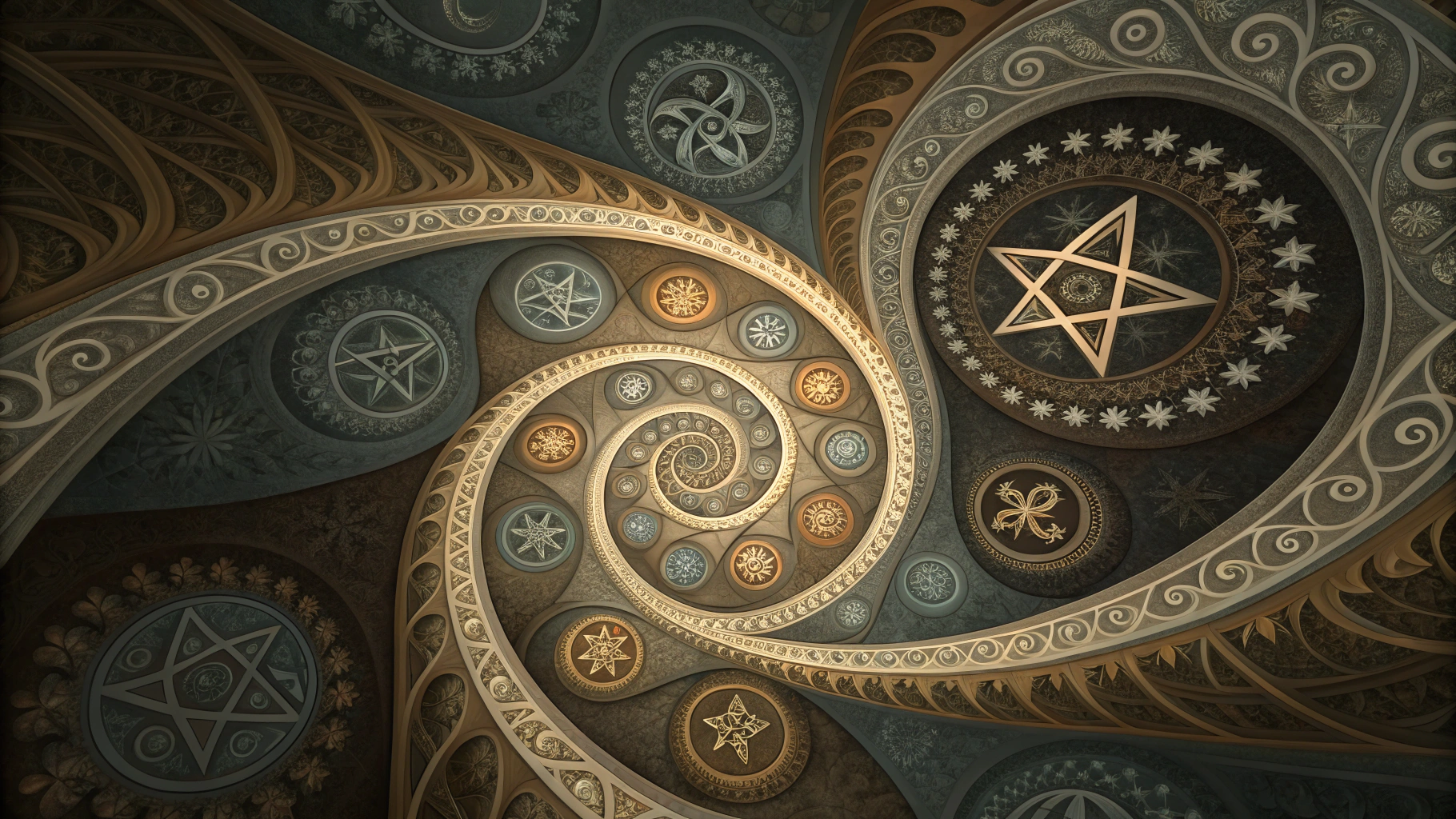 AI generated image by Red Panda AI: fractal and ancient