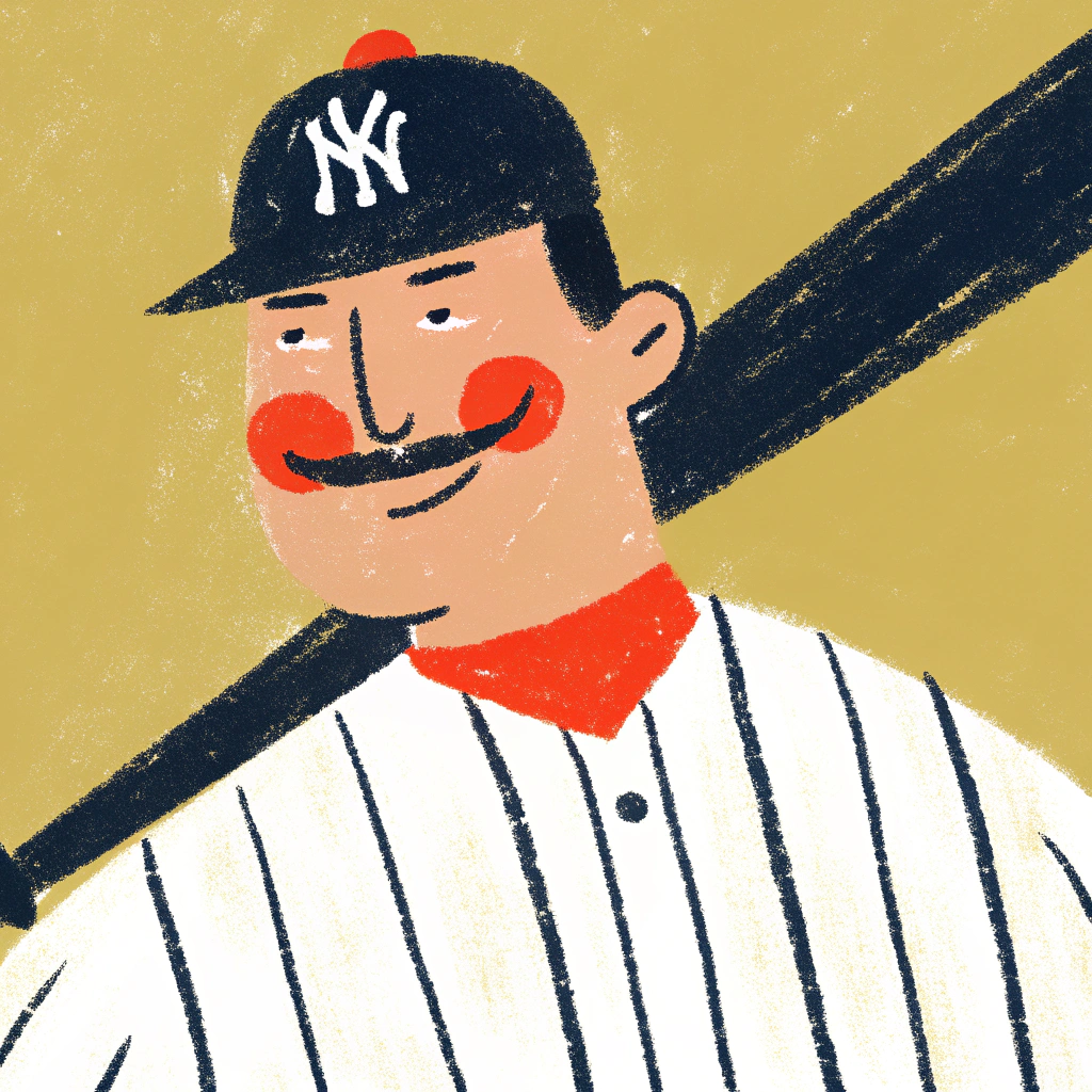 AI generated image by Red Panda AI: A caricature of Aaron Judge