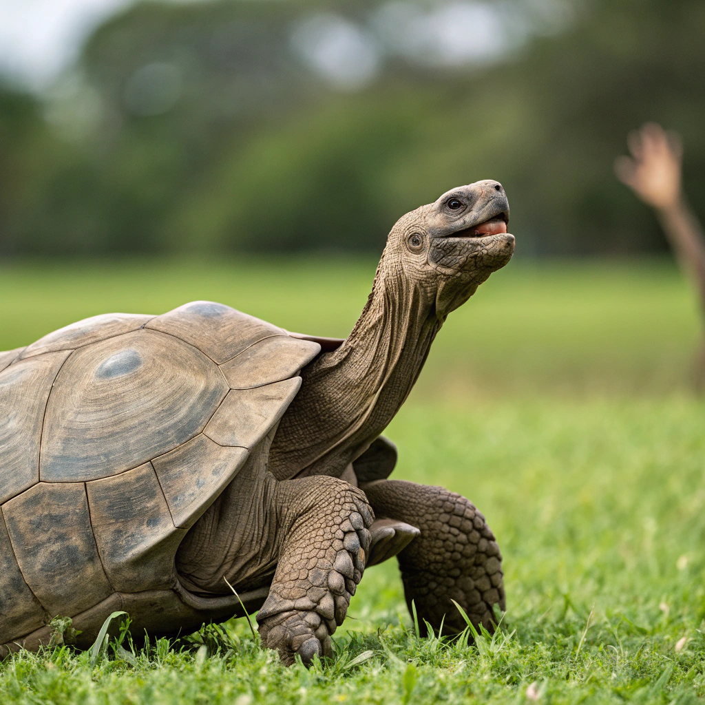 AI generated image by Red Panda AI: Tortuga saludando