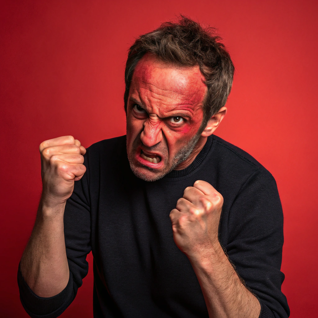 AI generated image by Red Panda AI: angry man