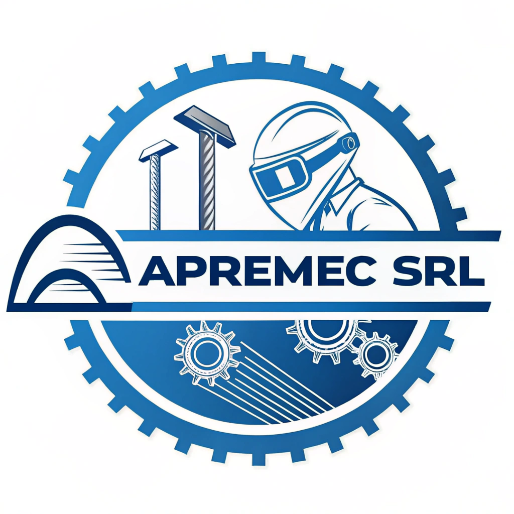 AI generated image by Red Panda AI: quiero un logo para una empresa metalmecanica hacemos estructuras metalicas soldadura su nombre es APREMEC SRL me gustaria que los colores sean azul y blanco