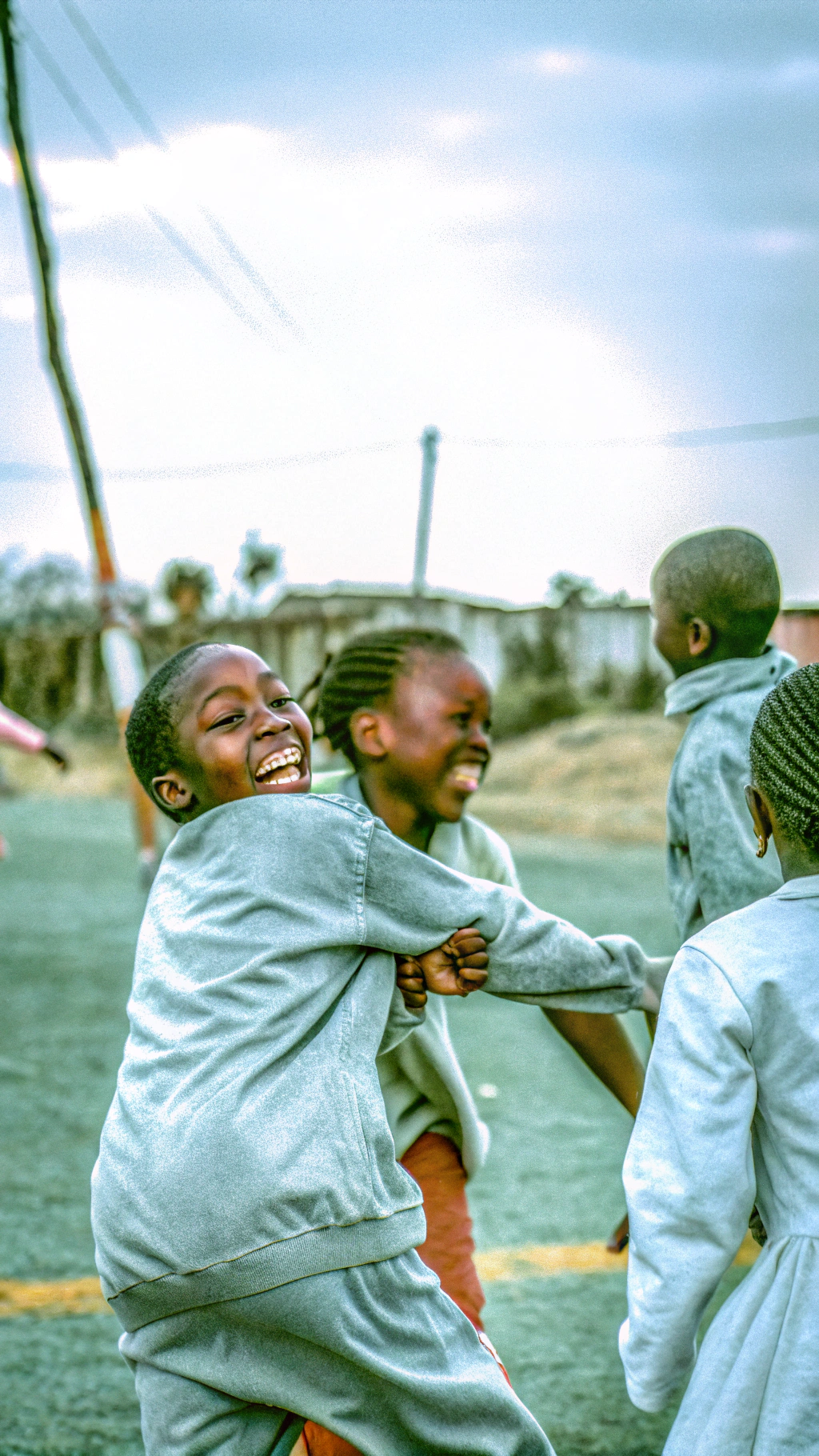 AI generated image by Red Panda AI: create an image of black and white skinned children playing