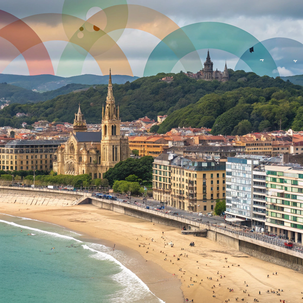 AI generated image by Red Panda AI: An Image of San Sebastian Spain that incorporates abstract elements of associative learning and comparative psychology