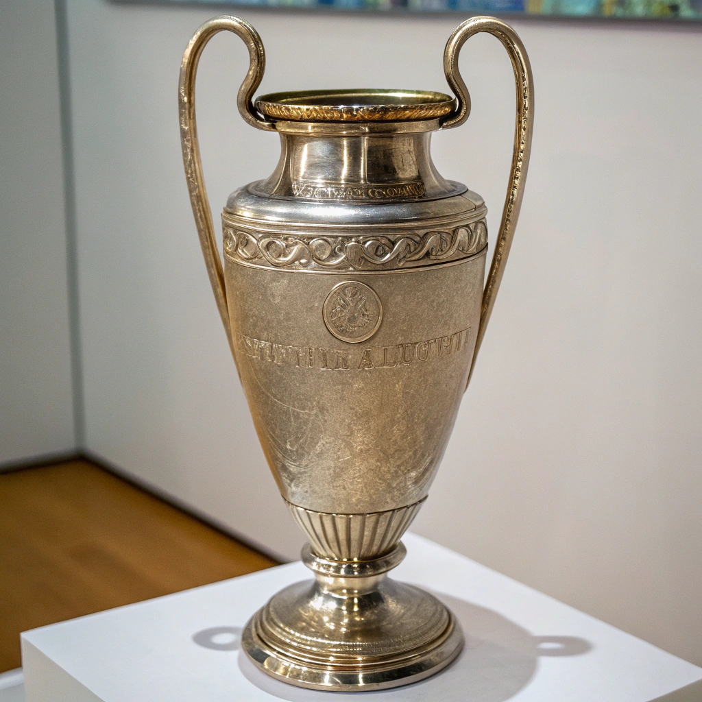 AI generated image by Red Panda AI: Maak een vaas ( heel realistisch ) die een klein beetje lijkt op de ucl prijs