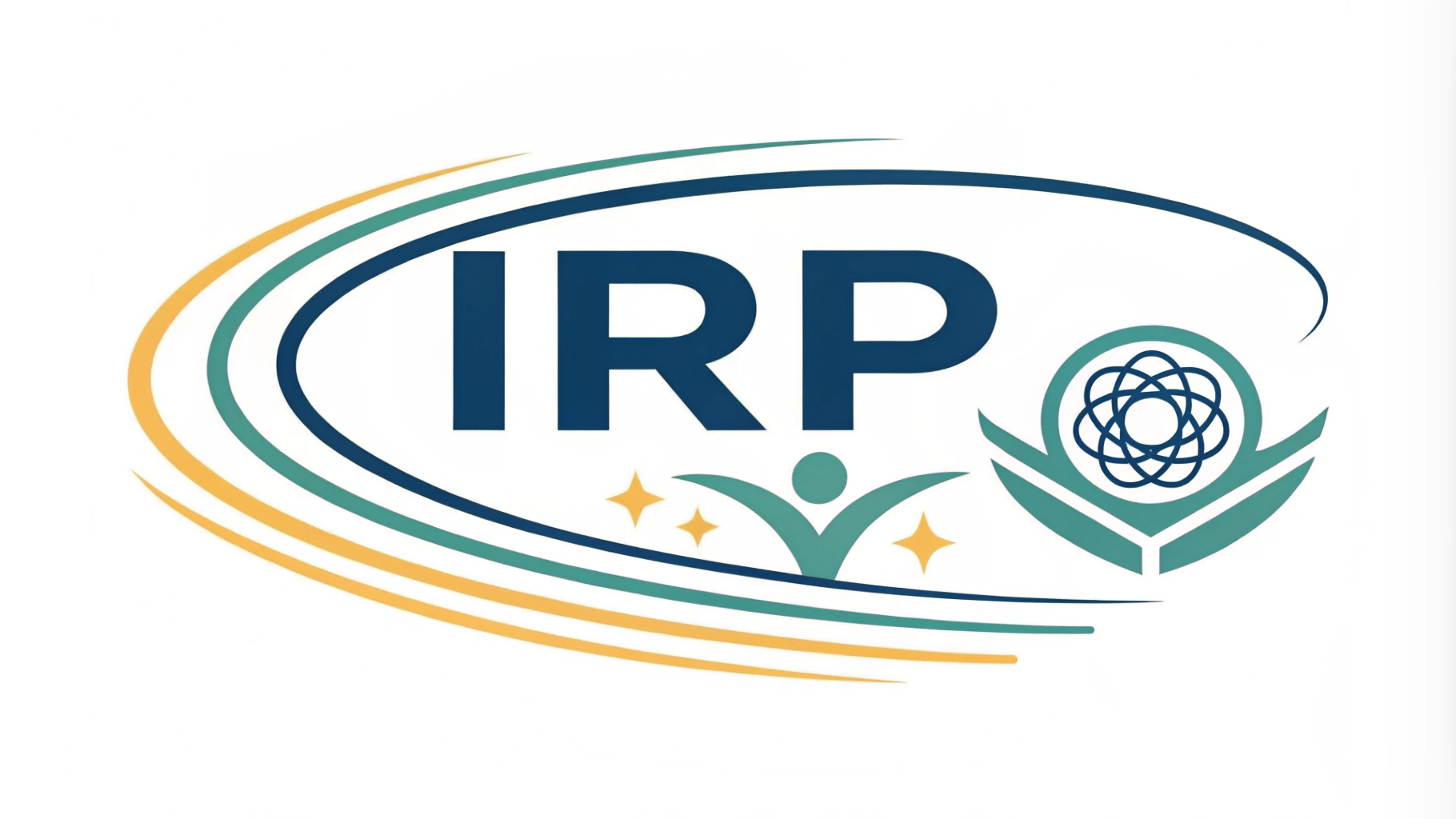 AI generated image by Red Panda AI: create a logo from the letters IRP, which should represent the Institute of Psychomotoric Re-education. The main feature of the logo is movement