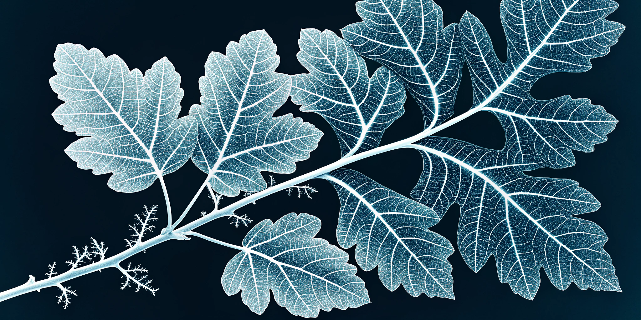 AI generated image by Red Panda AI: Generate a highly realistic x-ray image of an aestetic branch of leaves