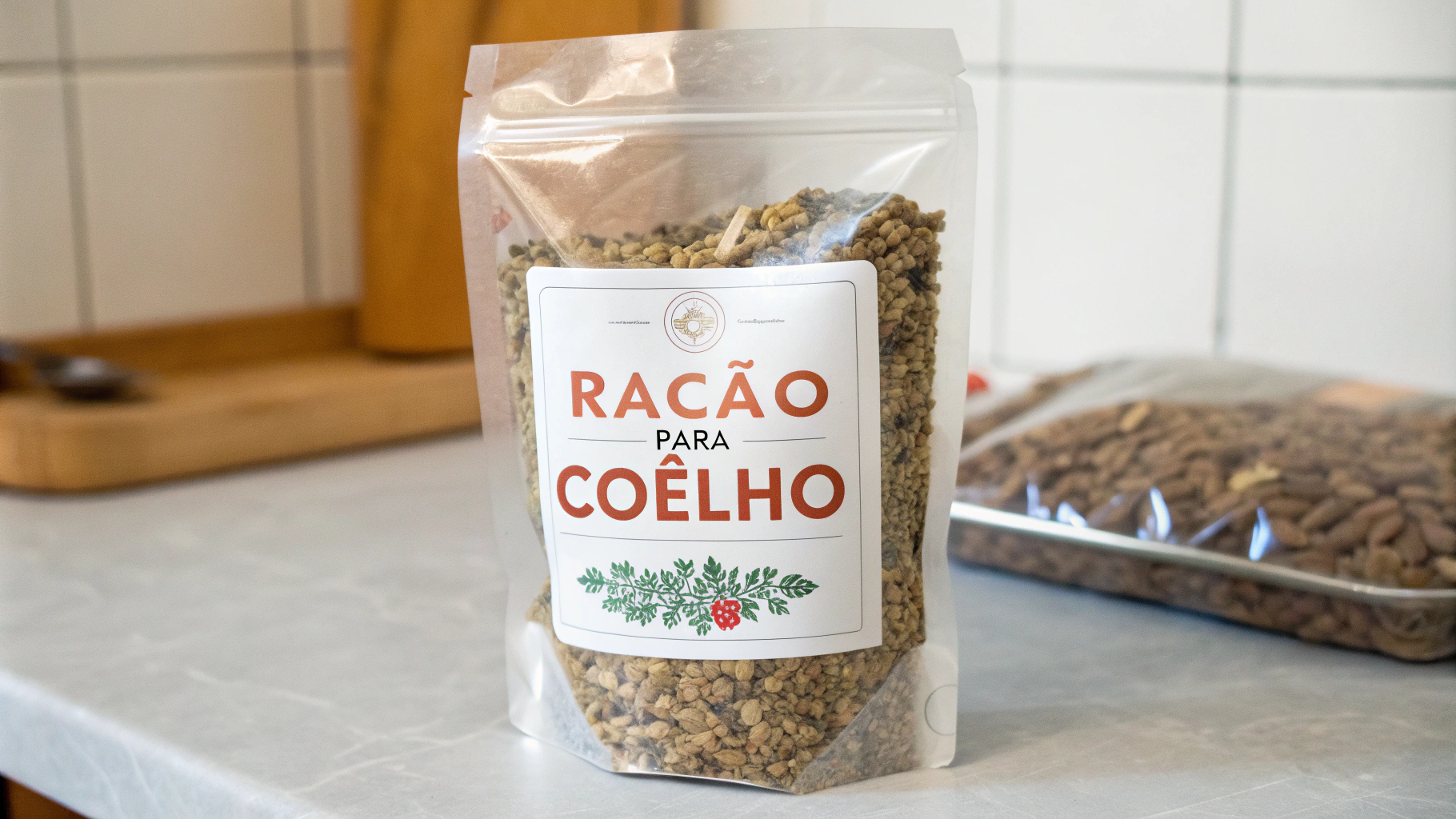 AI generated image by Red Panda AI: Ração para coelho, para vender no mercado livre