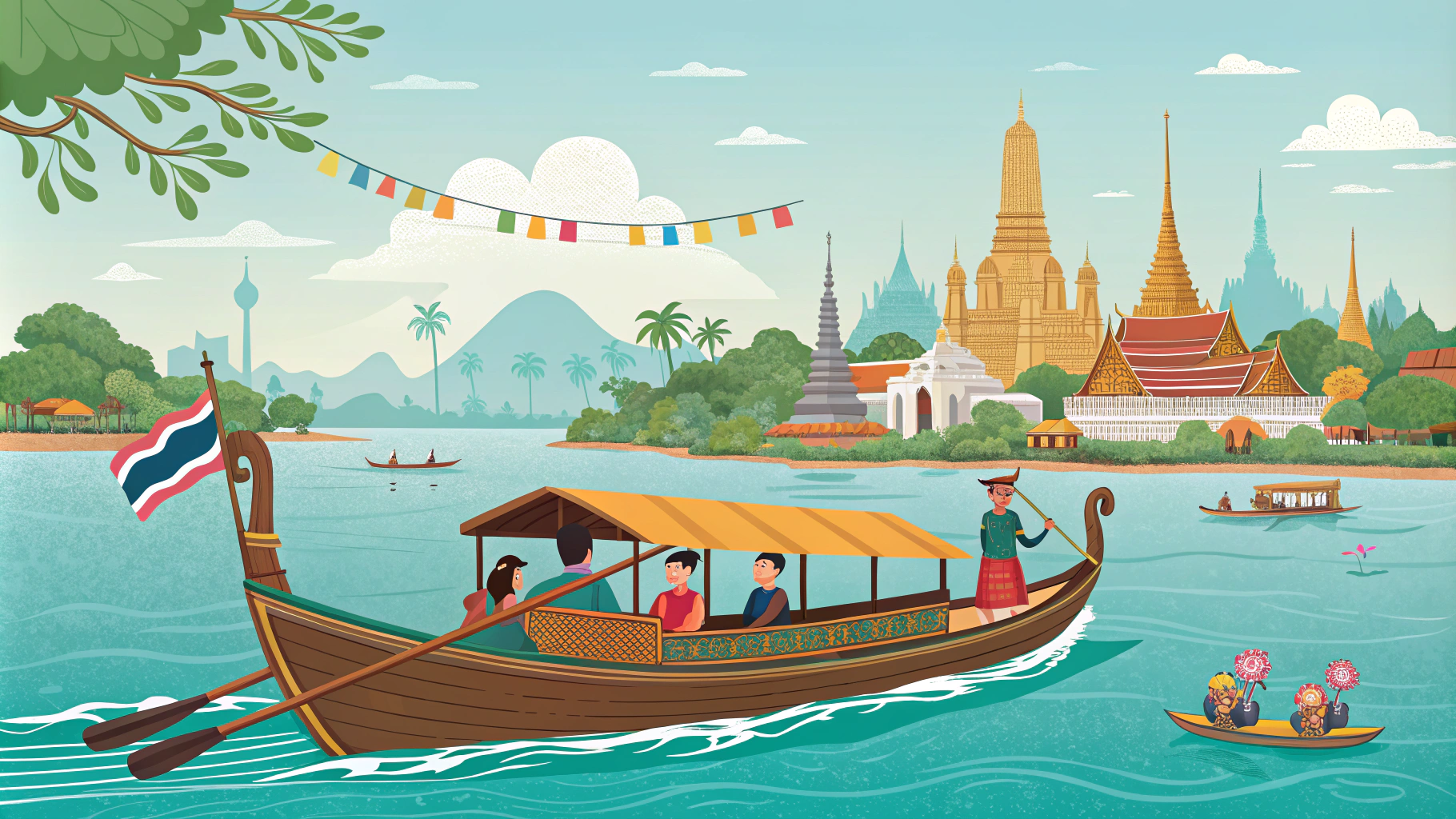 AI generated image by Red Panda AI: Siam Wonders A Cultural Journey floating through Thailand