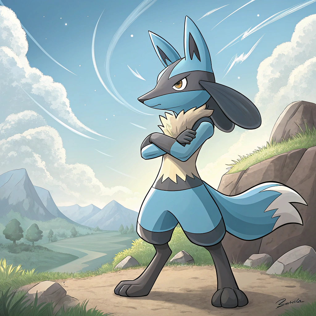 AI generated image by Red Panda AI: Pokemon Lucario