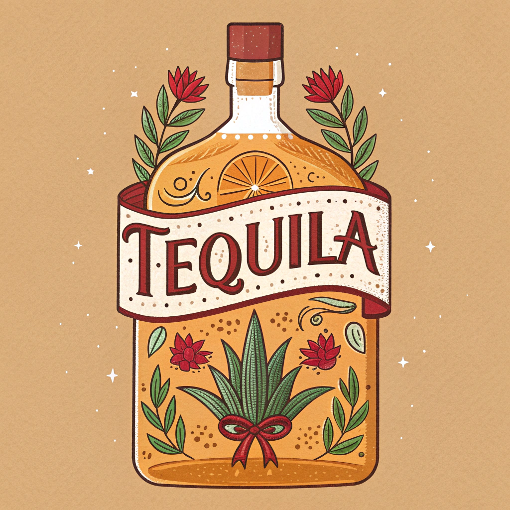 AI generated image by Red Panda AI: Etiqueta tequila, solo etiqueta,