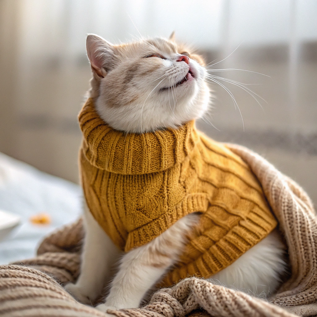 AI generated image by Red Panda AI: Gato con lana