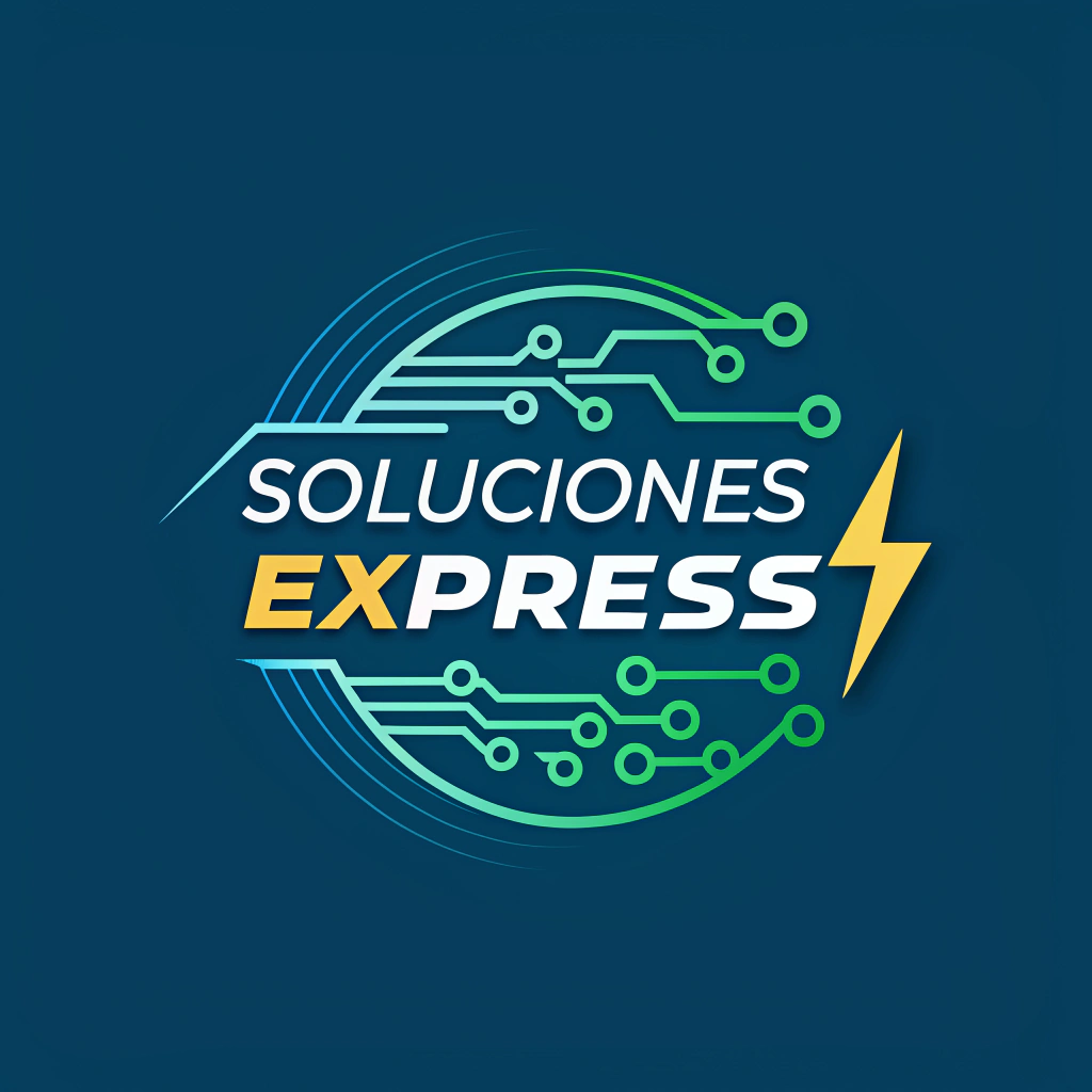 AI generated image by Red Panda AI: crea un logo, con titulo soluciones express y tematica tecnologica