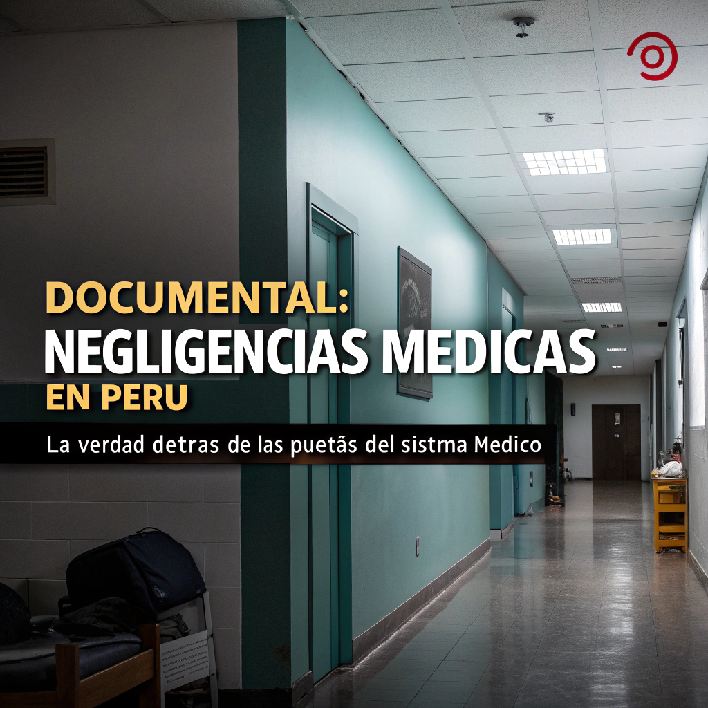 AI generated image by Red Panda AI: Un póster de un documental sobre negligencias médicas en Perú