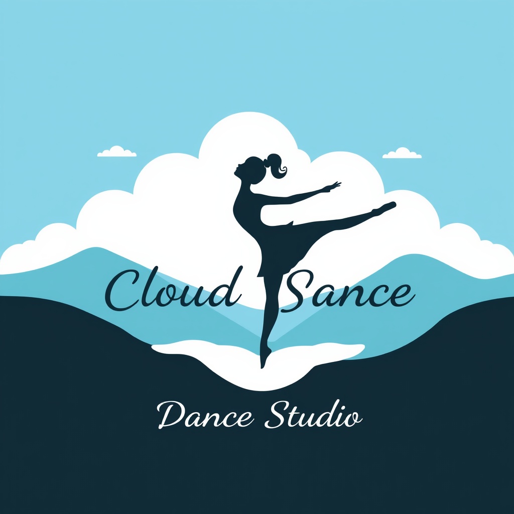 AI generated image by FLUX.1-schnell: Design a logo for the dance studio 'Cloud Dance Studio'