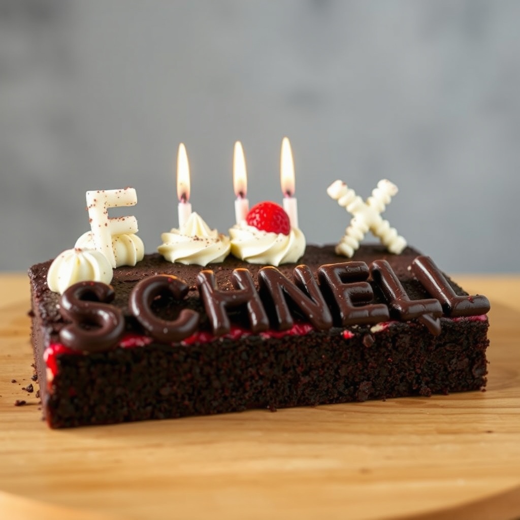 AI generated image by FLUX.1-schnell: black forest gateau cake spelling out the words "FLUX SCHNELL", tasty, food photography, dynamic shot