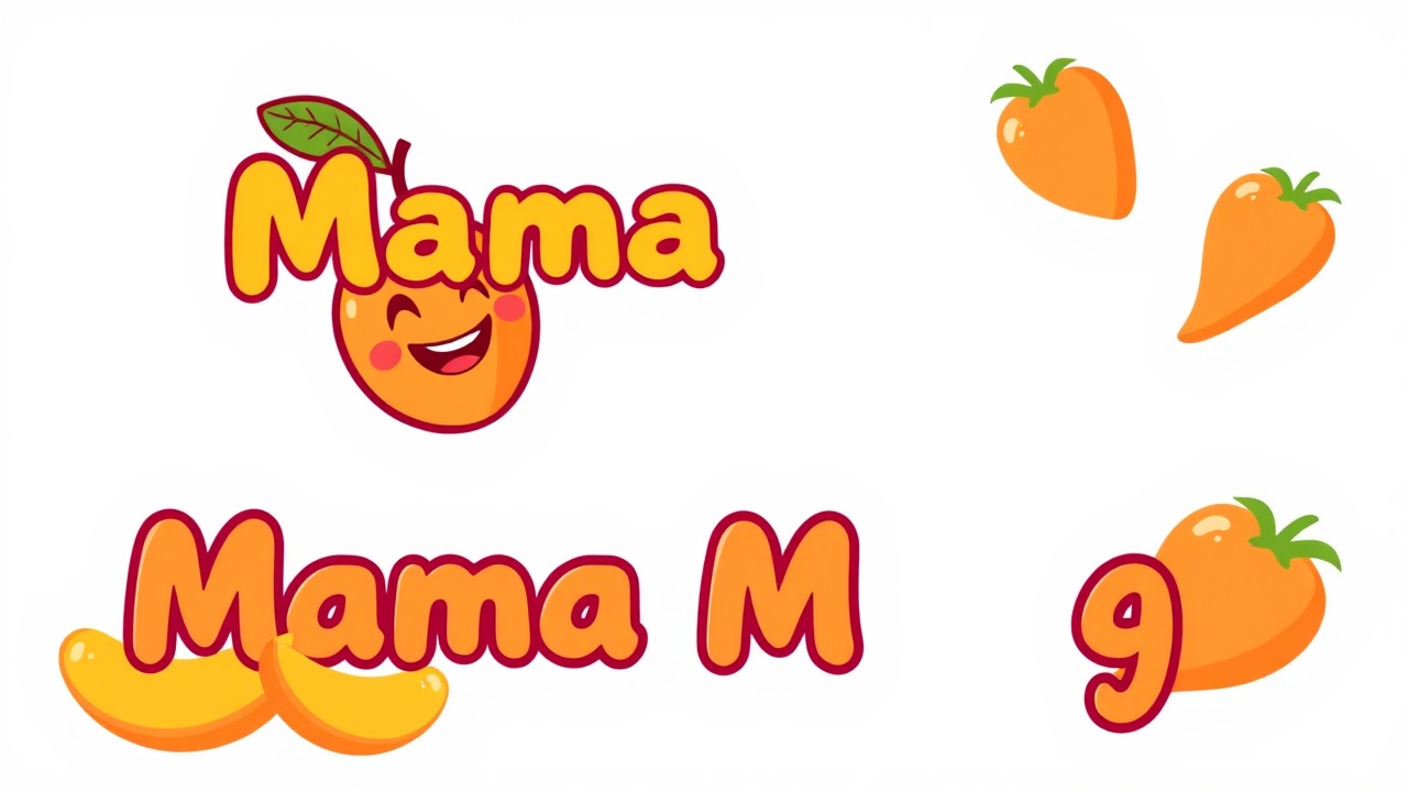 AI generated image by FLUX.1-schnell: vibrant and playful logo for youyube channel 'Mama Mango' featuring a friendly,cartoon-style mango character with big smile warm eyes