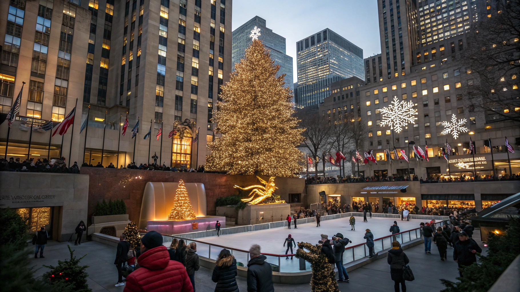 AI generated image by Red Panda AI: Christmas at the Rockefeller Center