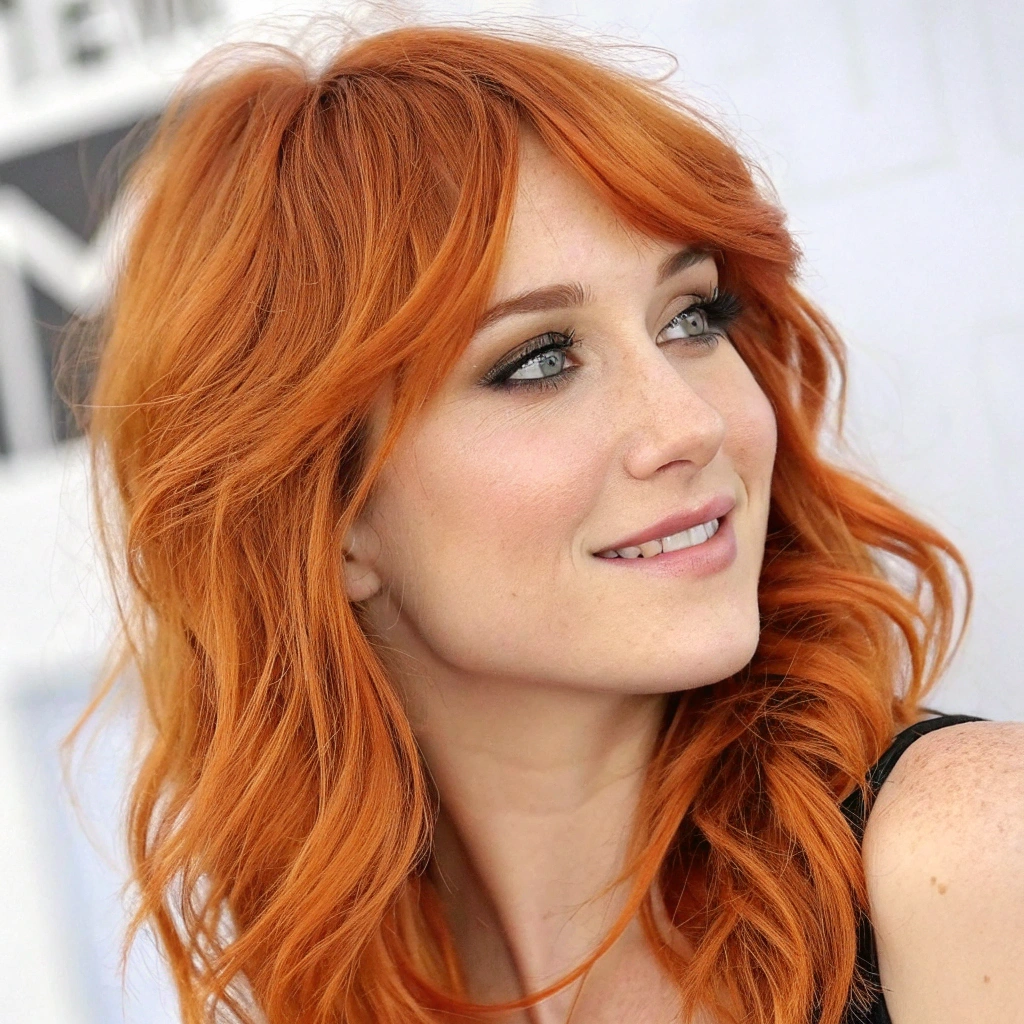 AI generated image by Red Panda AI: mujer con cabello naranja