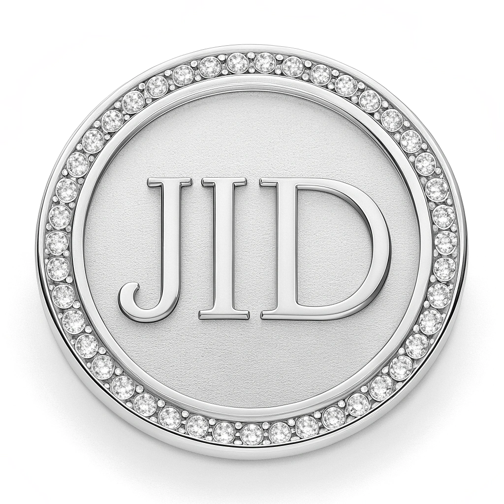 AI generated image by Red Panda AI: Logo realista plateado de las iniciales JID minimalista pero elegante