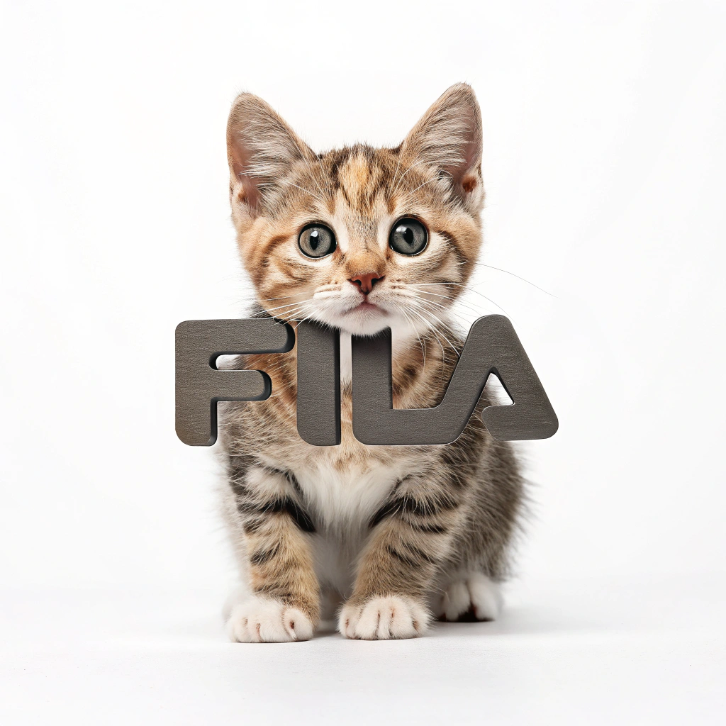 AI generated image by Red Panda AI: FILA shaped cat logo