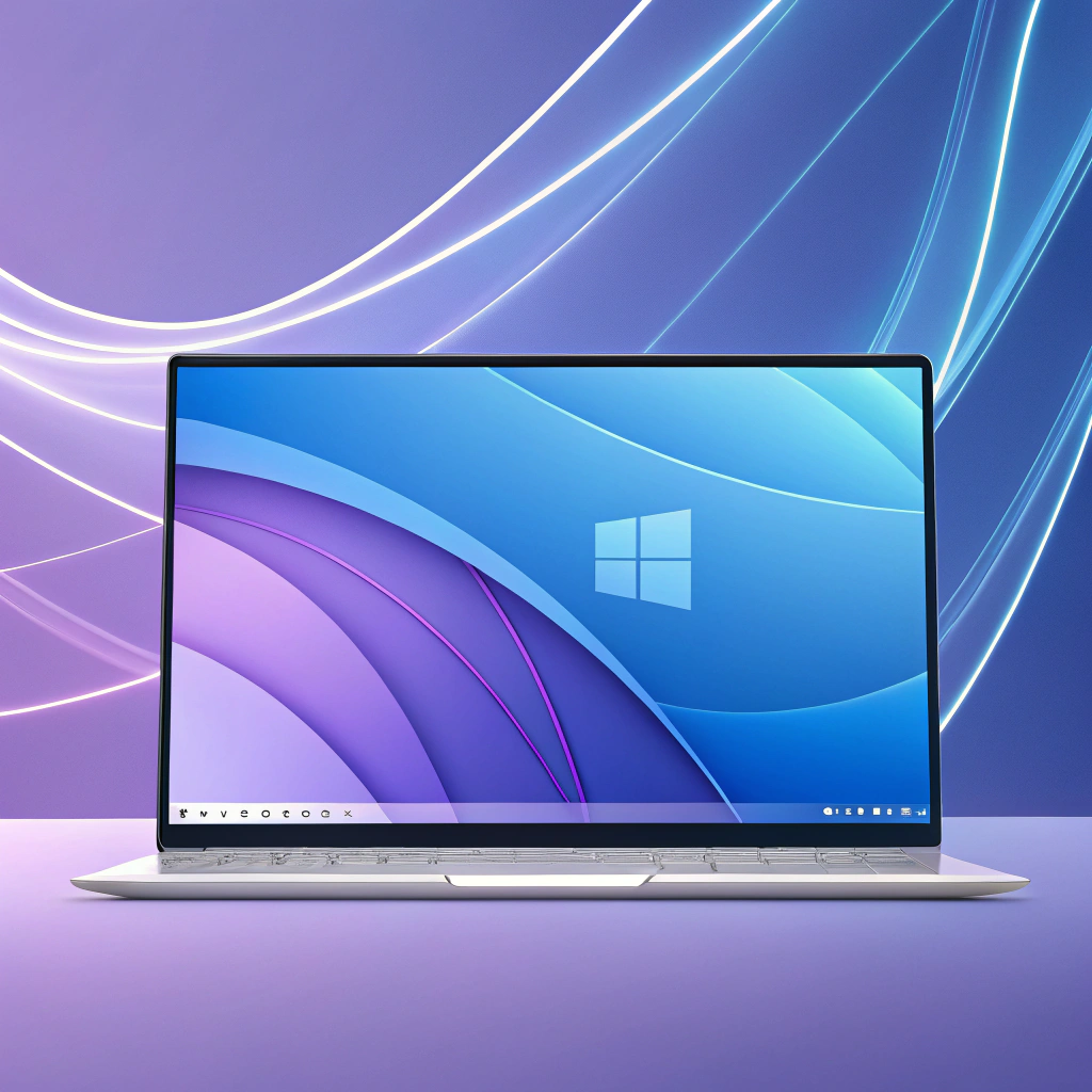 AI generated image by Red Panda AI: A sleek and modern wallpaper design for a Windows 11 desktop, featuring a minimalist and futuristic aesthetic. The background is soft gradients of blue and purple, with smooth curves and abstract geometric shapes. The design should evoke a sense of calm and sophistication, with smooth, flowing lines and subtle lighting effects. It should look clean and polished, suitable for a high-resolution computer screen, with a soft glow and a harmonious blend of colors that complement Windows 11’s visual style.