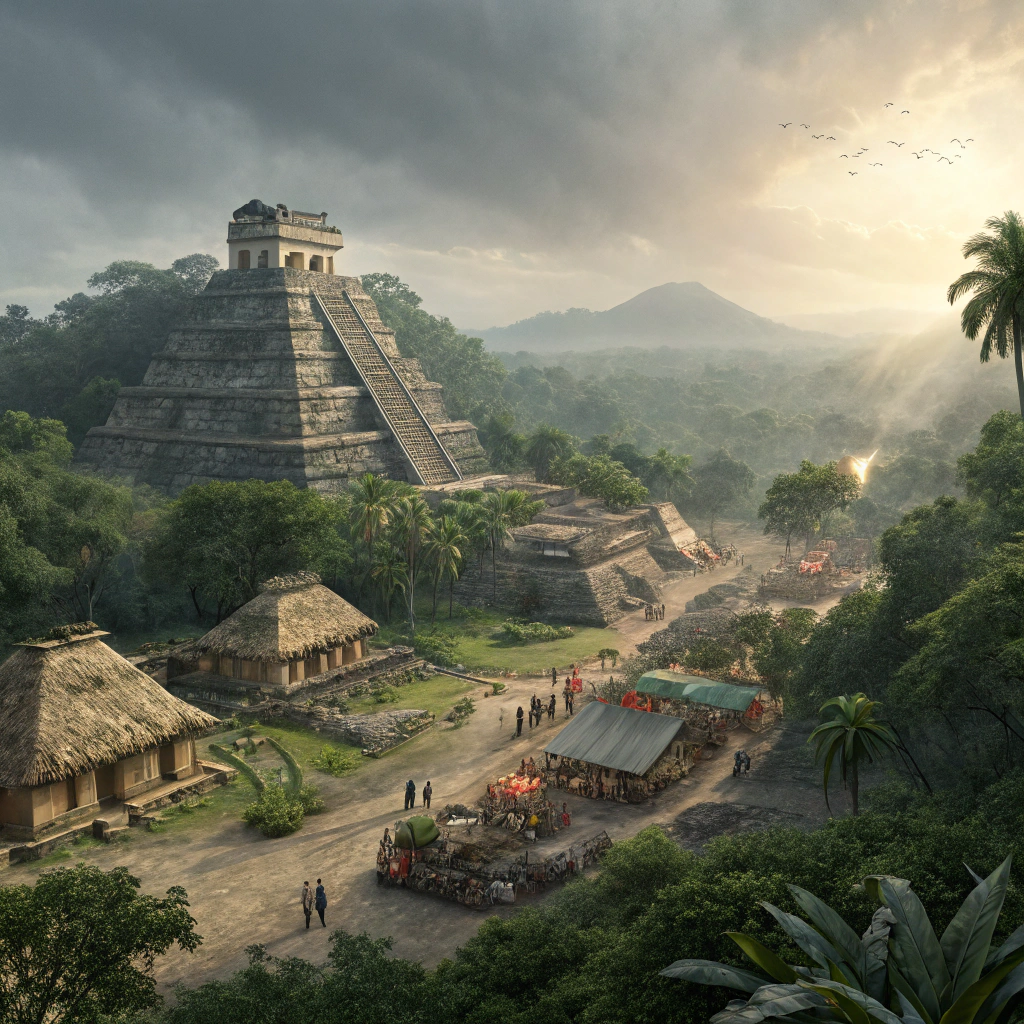 AI generated image by Red Panda AI: un escenario alternativo en el que los españoles nunca hubieran llegado a las costas de México.