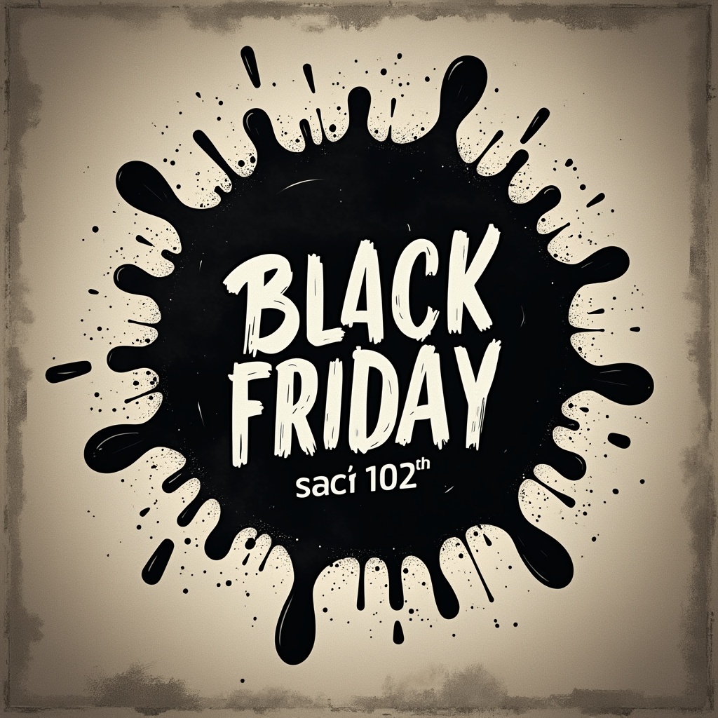 AI generated image by FLUX.1-pro: Logo ''BLACK FRIDAY'' Grande no meio da tela, selo para Arte