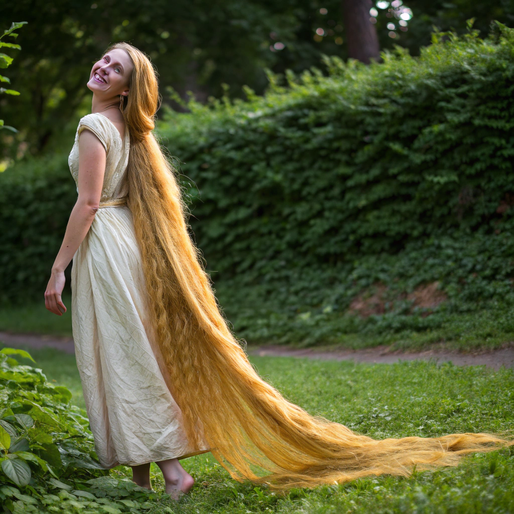 AI generated image by Red Panda AI: Rapunzel in real life