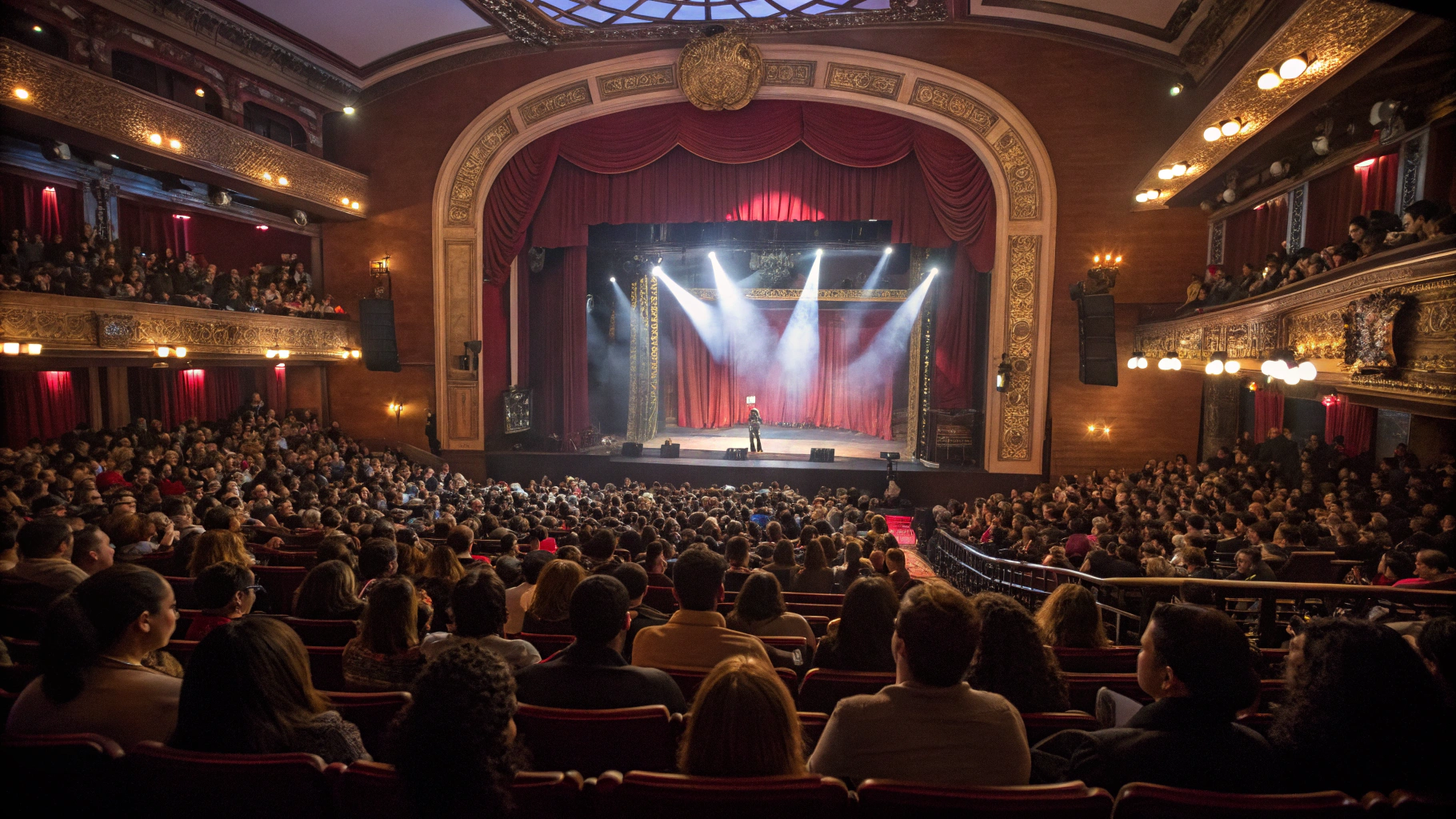 AI generated image by Red Panda AI: crowded theater
