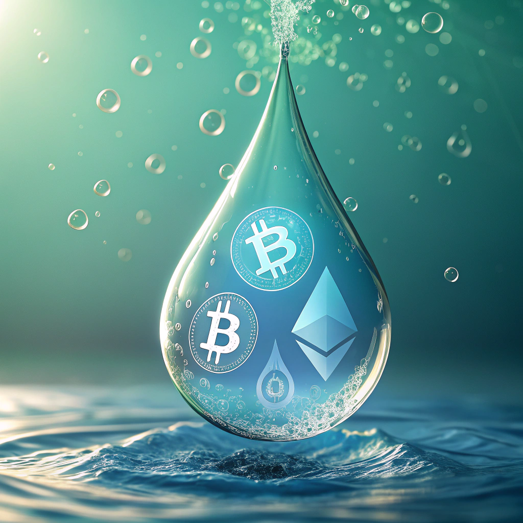 AI generated image by Red Panda AI: agua cryptomonedas